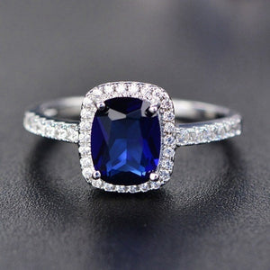 New Style White/Yellow/Purple/Blue/Green/Pink Crystal Rings For Women  Silver Colorful Ring Fashion Jewelry