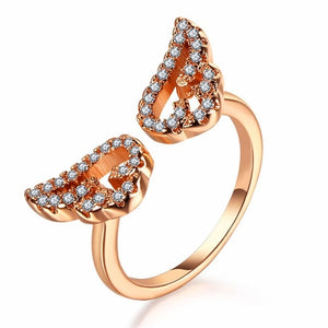 IPARAM Adjustable Angel Wings Ring Micro Pave Zircon Gold-Color Rings For Women Fashion rings Jewelry bague femme Female Gifts