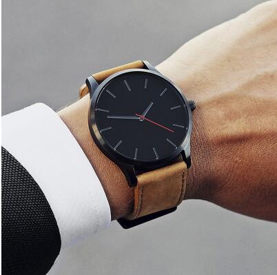 men's watch 2019 Unisex Fashion Leather Band Analog Quartz Men's Wrist Watch Clock Minimalist watch montre homme erkek kol saati