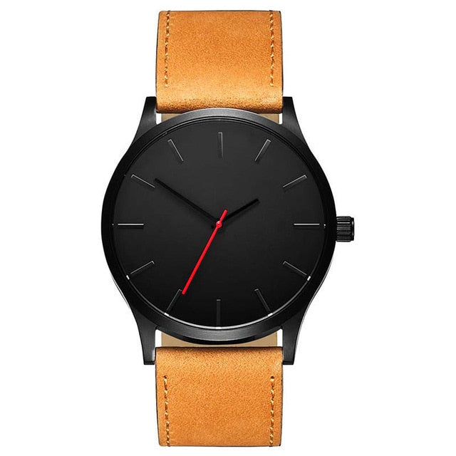 men's watch 2019 Unisex Fashion Leather Band Analog Quartz Men's Wrist Watch Clock Minimalist watch montre homme erkek kol saati