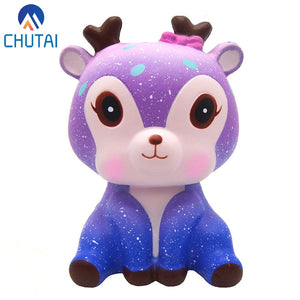 Cute Lovely Galaxy Star Deer Cartoon Animal Squishy Toys Soft Slow Rising Squishy Toys With Good Smell Scented 11*7 CM