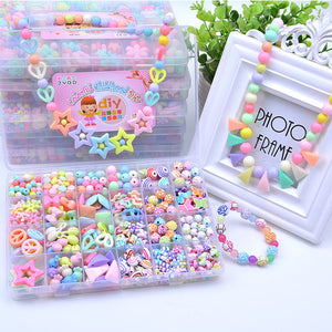 500-580Pcs with Box & Tool  Diy Hands-on Ability Child Beads Toys Educational Toy Gifts for Girls