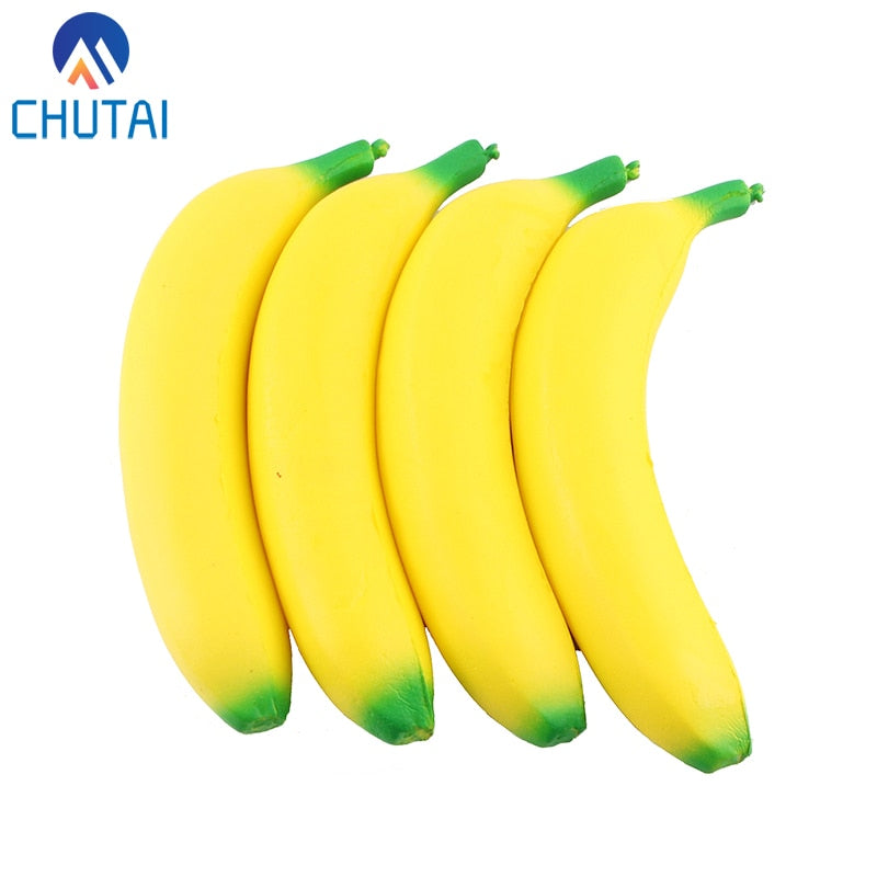 Cute Banana Squishy Super Slow Rising Jumbo Simulation Fruit Phone Straps Soft Cream Scented Bread Cake Kid Toy Gift 19*4CM