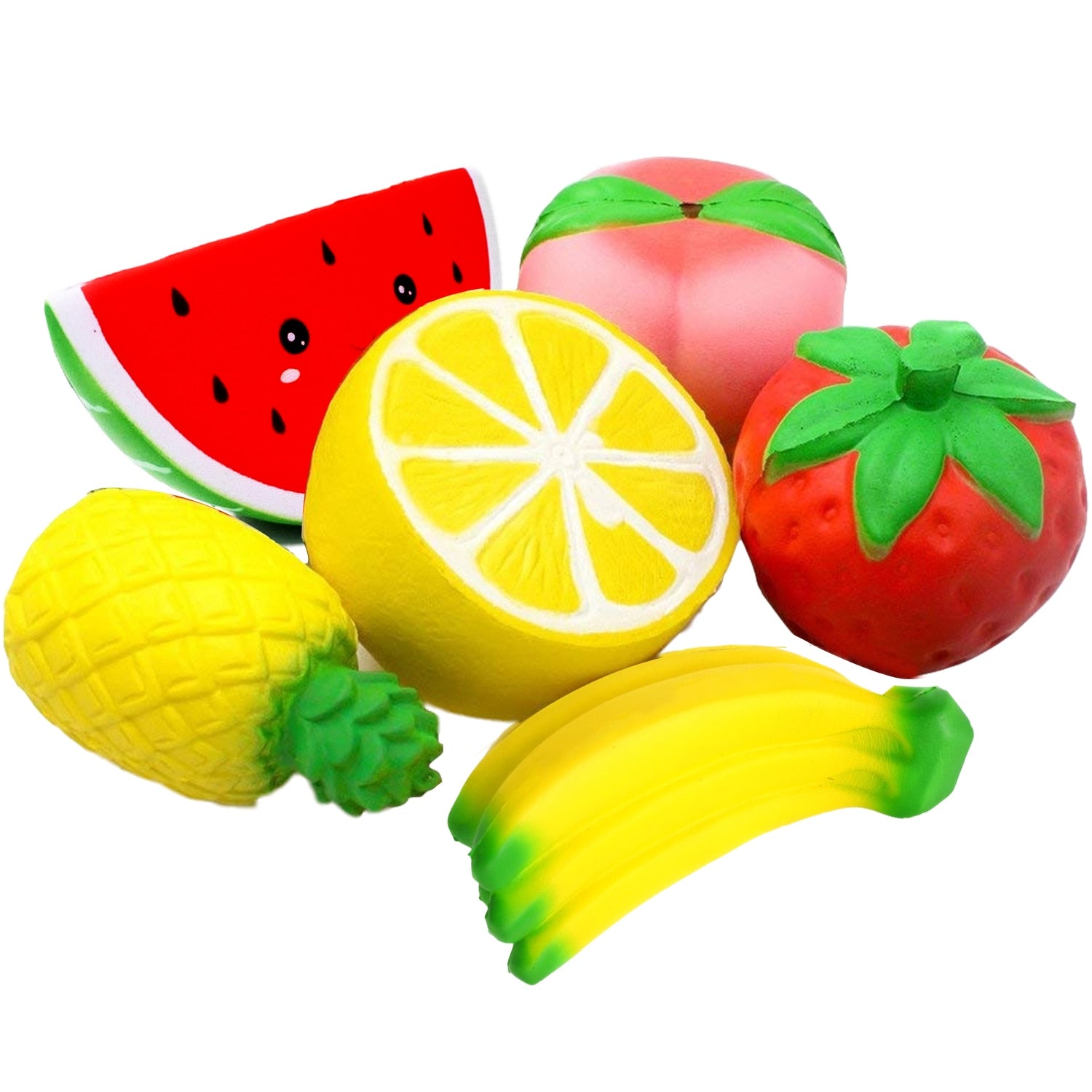 Squishy fruit squishy package peach watermelon banana lemon squishes slow rising scented squash toy educational toys for baby