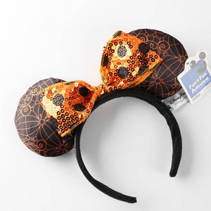 Disney Mickey Minnie Hairband Game Headdress Ears Sequin Hair-Bands Princess Head Hoop Plush Toy Kid Gift