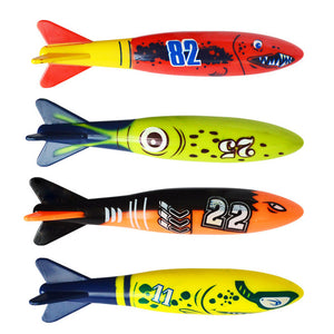 New Summer Shark Torpedo Rocket Throwing Toy Funny Swimming Pool Diving Game Toys for Children Dive Dolphin Accessories Toy