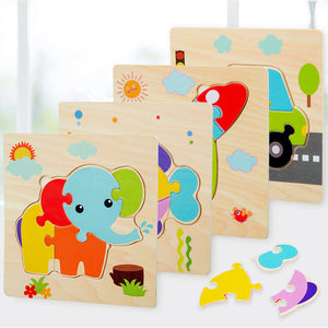 Wooden Materials Toys Children Early Learning Kids Intelligence Match Puzzle Teaching Aids