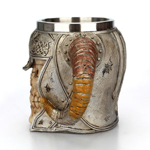 stain resistant Steel Skull Mug Viking Ram Horned Pit Lord Warrior Beer Stein Tankard Coffee Mug Tea Cup 
 Bar Drinkware Gift